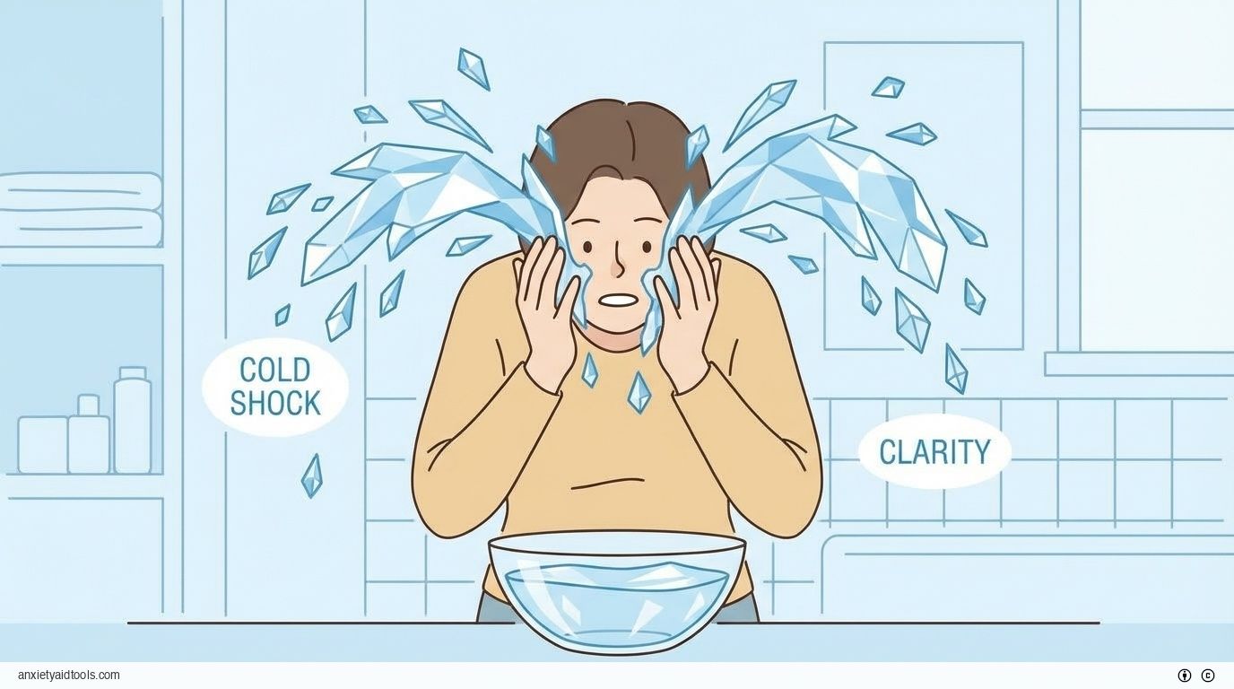 Cold water splash. Frozen droplets, blue tones.